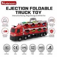 Set Truk Mainan Mobil KZHM, Trek Ejeksi Lipat, Truk Gesek Mini Model Diecast untuk Anak-anak, Mainan Laris Grosir Camion