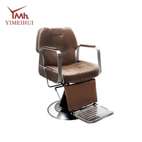 Fauteuil de Barbier Vintage Marron Robuste de Qualité Supérieure pour Salons de Coiffure