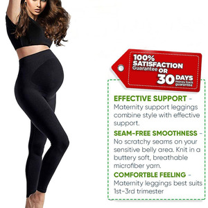 OEM all'ingrosso di maternità Leggings senza soluzione di continuità sopra la pancia gravidanza pantaloni Yoga allenamento palestra comodo - Product Image 5