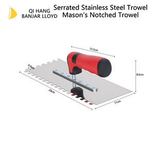 Truelle carrée en acier inoxydable antirouille avec poignée en caoutchouc confortable pour l'application de mortier DIY sur diverses surfaces - Product Image 5
