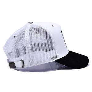 Oem High Quality Embroidered Trucker Caps 5 Panel Custom Black <b>White</b> Mesh Trucker <b>Hats</b> with Logo - Product Image 5