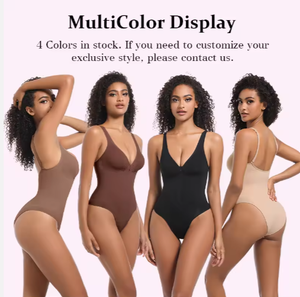 Body de mujer con cremallera invisible frontal, cuello en V, sin costuras, transpirable, control firme, ecológico, top moldeador, sexy, traje de baño con logo - Product Image 1