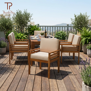Contemporary Outdoor Rattan Garden Chair Eco-friendly Foldable Solid Wood <b>Frame</b> for Restaurant Hotel Kitchen Courtyard Villa - Product Image 2