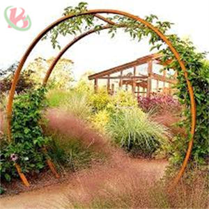 Jardín contemporáneo Puerta <span class=keywords><strong>de</strong></span> la <span class=keywords><strong>luna</strong></span> <span class=keywords><strong>de</strong></span> metal Diseño <span class=keywords><strong>de</strong></span> acero corten al aire libre privado Pérgola <span class=keywords><strong>de</strong></span> madera tratada a presión natural Pabellón Gazebo - Product Image 5