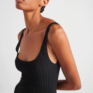 Fabricant de tricots personnalisé noir sans manches élégant laine <span class=keywords><strong>cachemire</strong></span> conception de tricot femmes vêtements <span class=keywords><strong>robe</strong></span> <span class=keywords><strong>pull</strong></span> décontracté <span class=keywords><strong>robe</strong></span> femmes - Product Image 3