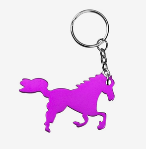 Porte-clés personnalisé en forme de cheval ou de poney, logo imprimé, porte-clés en métal et cuir promotionnel, cadeau d'entreprise, souvenirs équestres - Product Image 1
