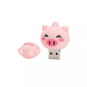แฟลชไดรฟ์ USB รูปหมูน้อยสีชมพูน่ารักแบบขายส่ง ความจุ 4GB 16GB 32GB 64GB 256GB เมมโมรี่สติ๊ก ของขวัญ - Product Image 3