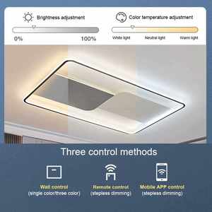 Plafonniers LED rectangulaires ultra-minces minimalistes modernes Nouvelle arrivée Lampes de chambre avec base en aluminium - Product Image 4