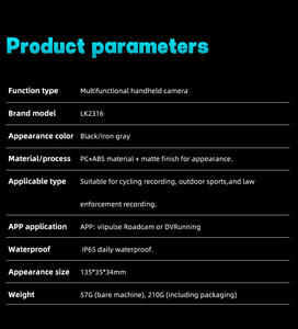 Cámara Deportiva LK2316 HD, Cámara de Video Portátil para Ciclismo y Deportes - Product Image 6