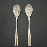 Ensemble de cuillères de service en acier inoxydable 304, cuillère à soupe, cuillère ajourée, motif de fleur de pivoine, vaisselle, cuisine, table à manger, vaisselle