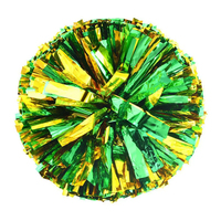 Pompons de cheerleading Icheerobics, design gratuit, matériau brillant, couleur personnalisée, haute qualité, deux poignées, vente en gros, pompons de 6 pouces