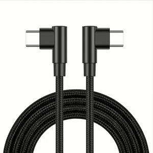 สายชาร์จขายส่ง 0.25ม. 0.5ม. 1ม. 2ม. สายคู่ Type C หัวงอ 90 องศา 3A Pd Type C to Type C ชาร์จเร็ว - Product Image 1