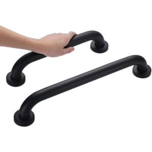 Barres de sécurité pour salle de bain en acier inoxydable noir, capacité de charge de 200 kg, pour personnes âgées, escaliers et toilettes - Product Image 1