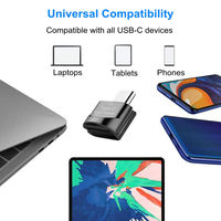 Lector de Tarjetas de Memoria Externo de Aleación de Zinc Tipo-C OTG con Logotipo Personalizado, hasta 2 TB TF para iPhone 15, Macbook, Samsung S23, S22 y Otros