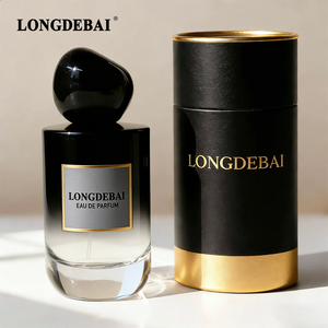 Elegante y Sencilla Botella de Perfume de Vidrio Cilíndrica Negra de 100 ml con Pulverizador y Caja Personalizable - Product Image 1