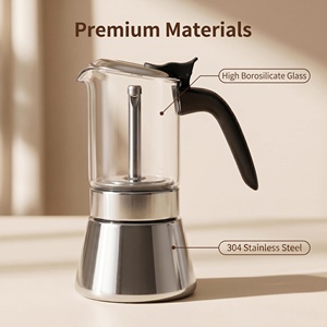 SEECIN Conception détachable <span class=keywords><strong>Verre</strong></span> clair Moka Pot <span class=keywords><strong>Cafetière</strong></span> Poêle Pot Brassage Espresso <span class=keywords><strong>Cafetière</strong></span> avec couvercle - Product Image 3