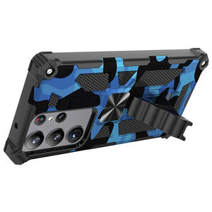 Funda de camuflaje militar para <span class=keywords><strong>Samsung</strong></span> S23 Ultra, soporte de armadura a prueba de golpes, soporte plegable oculto, cubierta trasera de montaje magnético para coche - Product Image 2