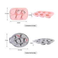Nouveaux moules à glaçons DIY en silicone avec motifs fraise, pastèque, ananas - Moules en gel de silicone pour la personnalisation, fabriqués au Zhejiang