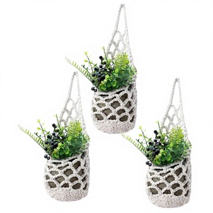 Macrame Plant Hanger Wall <b>Hanging</b> Basket Handmade Cotton Rope <b>Hanging</b> <b>Planter</b> Holder for <b>Indoor</b> Outdoor Home Decor - Product Image 1