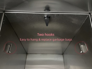 Thương mại semirecessed chất thải có thể tháo rời receptacle treo tường SUS304 316 thép không gỉ Thùng rác có thể cho nhà vệ sinh nhà vệ sinh phòng thí nghiệm - Product Image 4