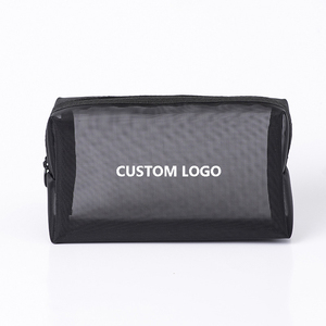 OEM Organisateur <span class=keywords><strong>de</strong></span> toilette <span class=keywords><strong>de</strong></span> voyage en nylon avec fermeture éclair et logo personnalisé <span class=keywords><strong>Mini</strong></span> trousse <span class=keywords><strong>de</strong></span> <span class=keywords><strong>maquillage</strong></span> en maille rose clair pour femmes - Product Image 1