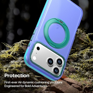 Coque de téléphone magnétique mate tendance pour iPhone 18 12 13 14 15 16 17 Pro Max Plus avec support anneau métallique 360 antichoc - Product Image 4