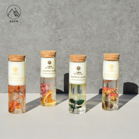 Handgemachte moderne duftende Soja wachs kerzen mit Kork deckeln Bulk Großhandel Jelly Gel Wax getrocknete Blumen dekoration für Wohnkultur