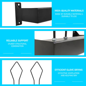 Supporto per Guantoni da Boxe e Parastinchi JH-Mech con Montaggio a Parete, Rastrelliera Nera per Guantoni da Boxe per Palestre e Impianti di Allenamento - Product Image 4