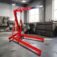 Grue hydraulique robuste pour moteur avec flèche réglable, palan pliable pour atelier, idéal pour la réparation de voitures/camions en garage