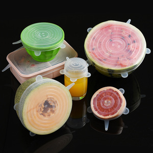 6 couvercles extensibles réutilisables en silicone pour bols - Product Image 1