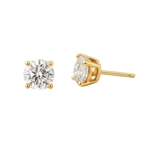 Vente en gros de boucles d'oreilles en or blanc 18 carats avec diamants cultivés en laboratoire pour femmes, bijoux fins personnalisés, design tendance - Product Image 2