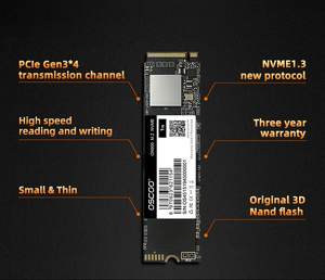 OSCOO Hard drive SSD 512GB M2 2280 NVME PCIE3.0 SSD 1TB 128GB 256GB Aksesori komputer untuk Laptop Desktop - Product Image 3