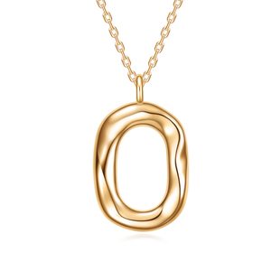 Collar con colgante de forma ovalada simple de Plata de Ley 925 para mamá, esposa, novia - Product Image 2