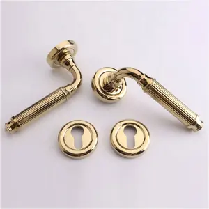 Super quality Gold Zinc classical high level interior exterior euro market zinc aluminum modern door handle