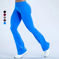 Pantalon large sans couture pour femme avec logo personnalisé, respirant, séchage rapide, pour la course, l'entraînement, le yoga, pantalon évasé, leggings évasés à haute élasticité
