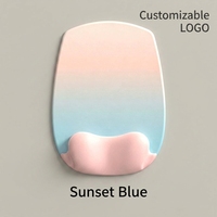 Tapis de souris en silicone de qualité supérieure avec support pour le poignet, surface en tissu lisse, base antidérapante, coussin de soutien pour le poignet du clavier, possibilité d'impression de logo personnalisé