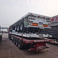 Semi-remorque porte-conteneurs à plateau plat en alliage d'aluminium d'occasion, neuve, 40 pieds, avec verrouillage de conteneur, 2-4 essieux, capacité 30T-90T