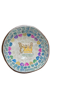 Bols en noix de coco de haute qualité du Vietnam avec incrustations de nacre, motif mosaïque, esthétique et respectueux de l'environnement, décoration d'intérieur - Product Image 3