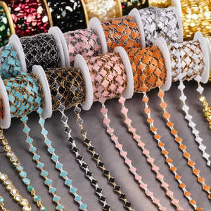 Collier en acier inoxydable plaqué or 18 carats avec pendentif trèfle à quatre feuilles en émail <span class=keywords><strong>pour</strong></span> la fabrication de <span class=keywords><strong>bijoux</strong></span> DIY - Product Image 4