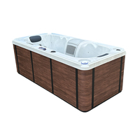 Spa rectangulaire de luxe 2 personnes 2025 avec système de contrôle Eight Treasures, autoportant pour bain extérieur, villa, terrasse