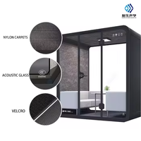 Cabine insonorisée modulaire moderne en alliage d'aluminium avec éclairage LED - Conception isolée pour hôtel, maison, bureau, immeuble de bureaux, utilisation extérieure 5