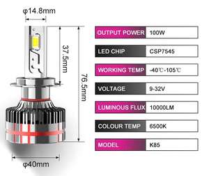 Bombilla LED para faro de coche de alta potencia 150W 12000LM H11 H7 H4 6000K Temperatura de Color blanco cálido para nuevo Auto Van <span class=keywords><strong>Wagon</strong></span> - Product Image 4