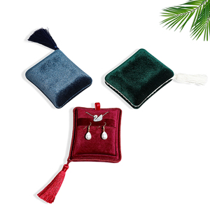 Custom Velvet Set Box Jewelry Box Necklace <b>Ring</b> <b>Couple</b> <b>Ring</b> Luxury Tassel Jewelry Packaging Large Earring Box - Product Image 4