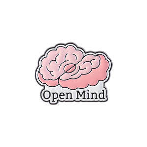 Dessin animé mignon drôle ouvrir votre esprit cerveau émail broche - Product Image 2