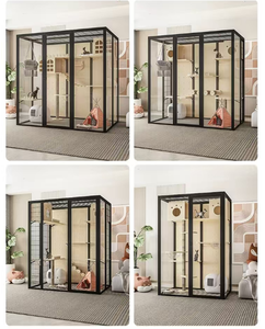 Kualitas tinggi Premium rumah kucing desain Villa mewah dengan kaca kokoh & aluminium dari pemasok sumber Cina untuk toko hewan peliharaan - Product Image 6