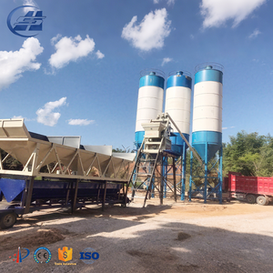 Shanghe Mini Statische Betonmischanlage 35m/h Transportbetonanlage JS750 Doppelwellenmischer Selbstladend Siemens PLC+PC-Steuerung - Product Image 1