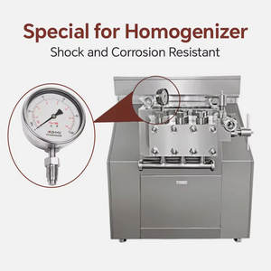 균질화 멀서 크러셔 식품 기계에 대한 하이 퀄리티 100mm 스테인레스 스틸 오일 채워진 위생 다이어프램 씰 압력 게이지 - Product Image 4