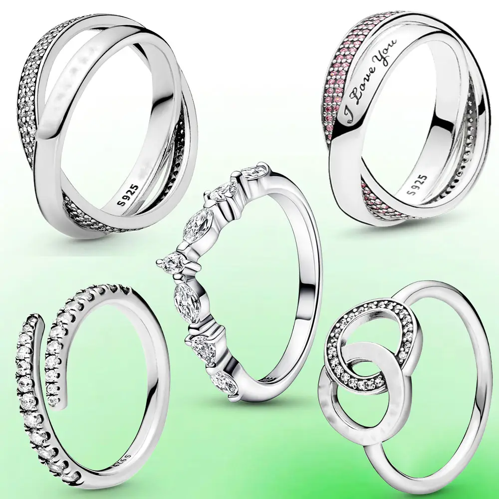 Корона, двойное кольцо, 925 стерлингового серебра, никель, бесплатный элегантный подарок, коробка для колец для жены, матери, оптовая продажа, 0,5 долларов США, Каждый минимальный объем 100