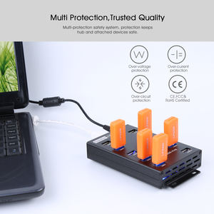 Hub de charge et de synchronisation de données USB 2.0 à 10 ports Sipolar A-300 60W en métal avec adaptateur secteur - Product Image 4