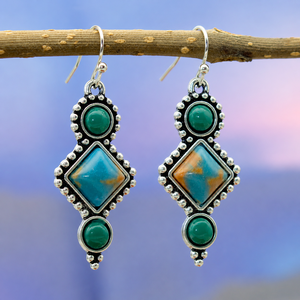 Orecchini Pendenti Geometrici Vintage per Donne, Stile Naturale, Accessori per Orecchie da Indossare Quotidianamente - Product Image 1